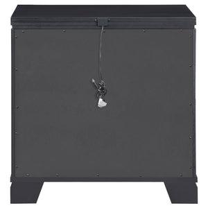 Cappola - Rectangular 2-Drawer Nightstand - Silver And Black