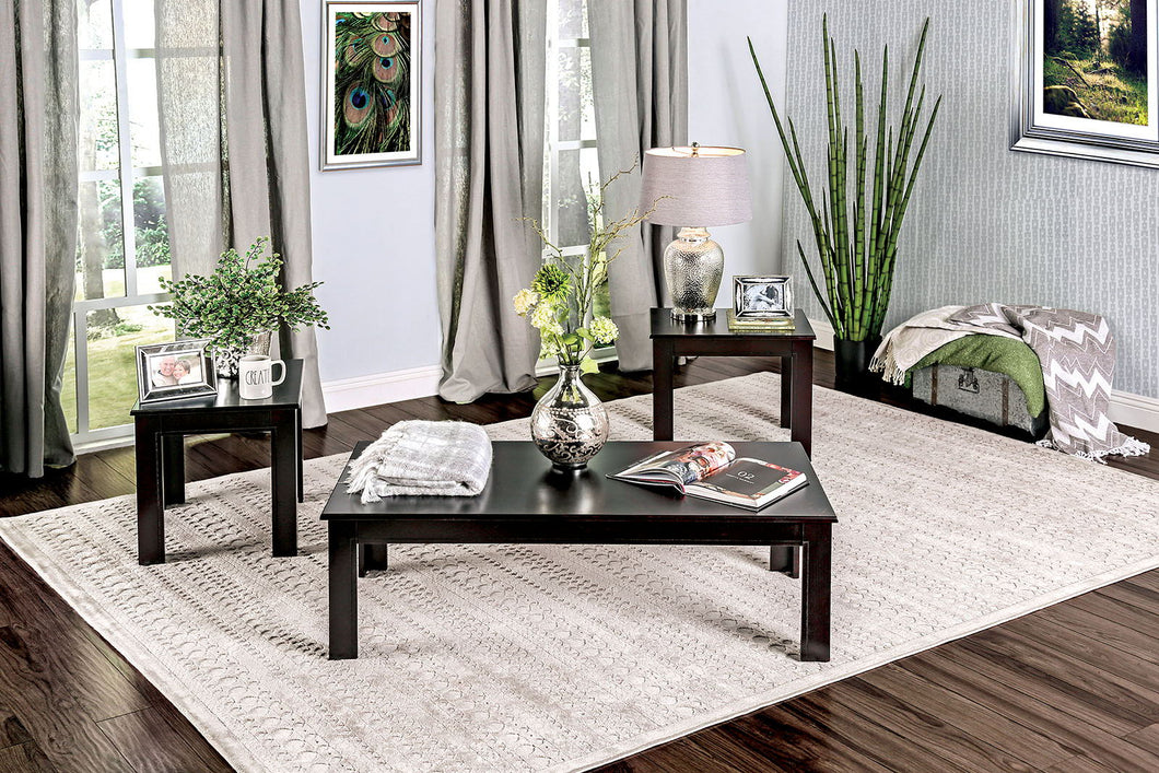 Bay Square - 3 Piece Coffee Table Set - Black