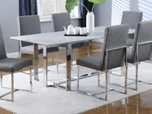 Annika - Rectangular Glass Top Dining Table - White and Chrome