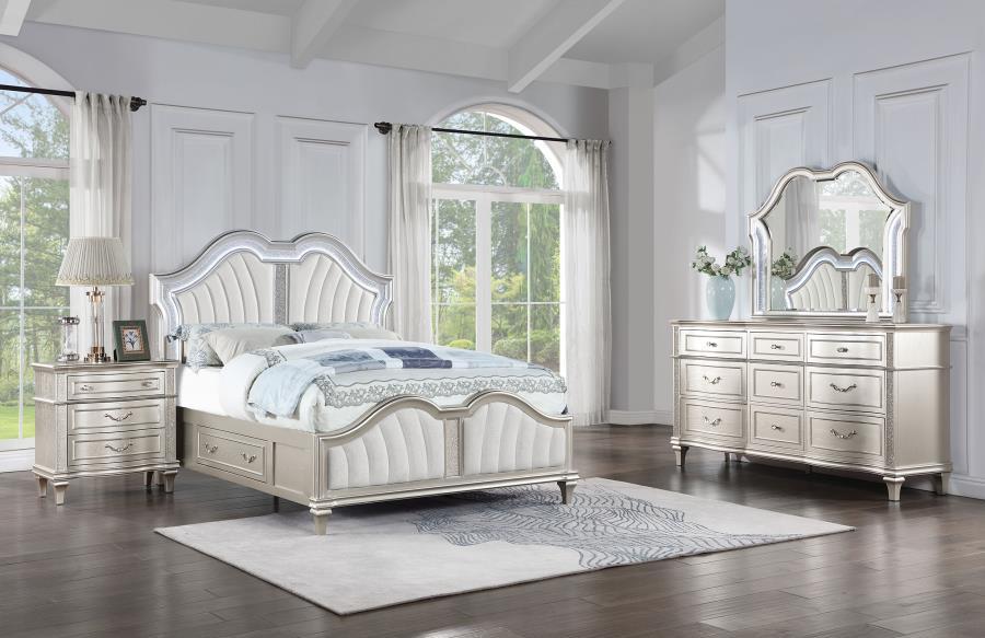 Veronica - Storage Bedroom Set With LED Headboard