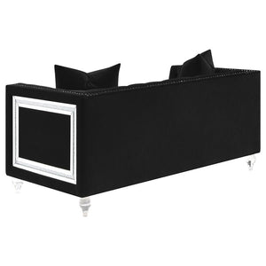 Delilah - Upholstered Tufted Tuxedo Arm Loveseat - Black