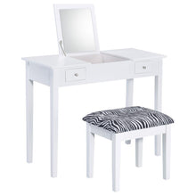 Seline - 2-Piece Vanity Set - White and Zebra