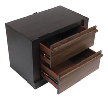 Azalia - 2-Drawer Nightstand - Black And Walnut