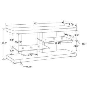 Cogswell - 2-Shelf TV Console - Glossy White