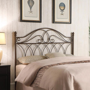 Zola - Queen / Full Metal Scroll Headboard - Brown