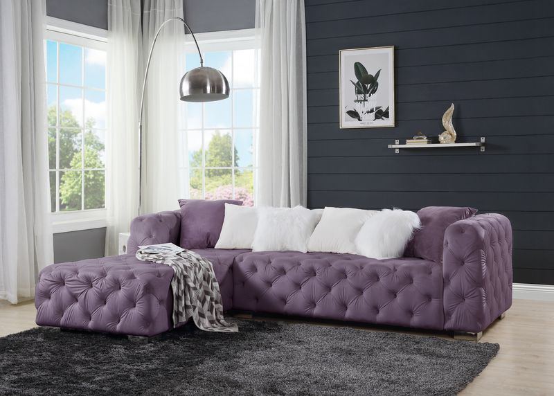 Qokmis - Sectional Sofa w/6 Pillows