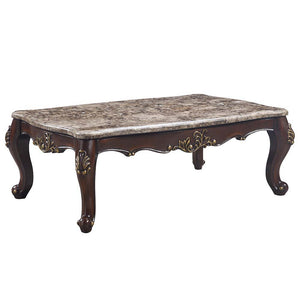 Ragnar - Coffee Table - Marble Top & Cherry Finish