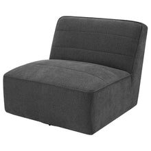 Cobie - Upholstered Swivel Armless Chair - Dark Charcoal