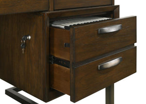 Marshall - 6-Drawer Executive Desk - Dark Walnut And Gunmetal