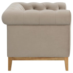 Sandrine - Button Tufted Tuxedo Arms Chair - Camel