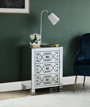Noralie - Accent Table With 3 Drawers - Mirrored & Faux Diamonds