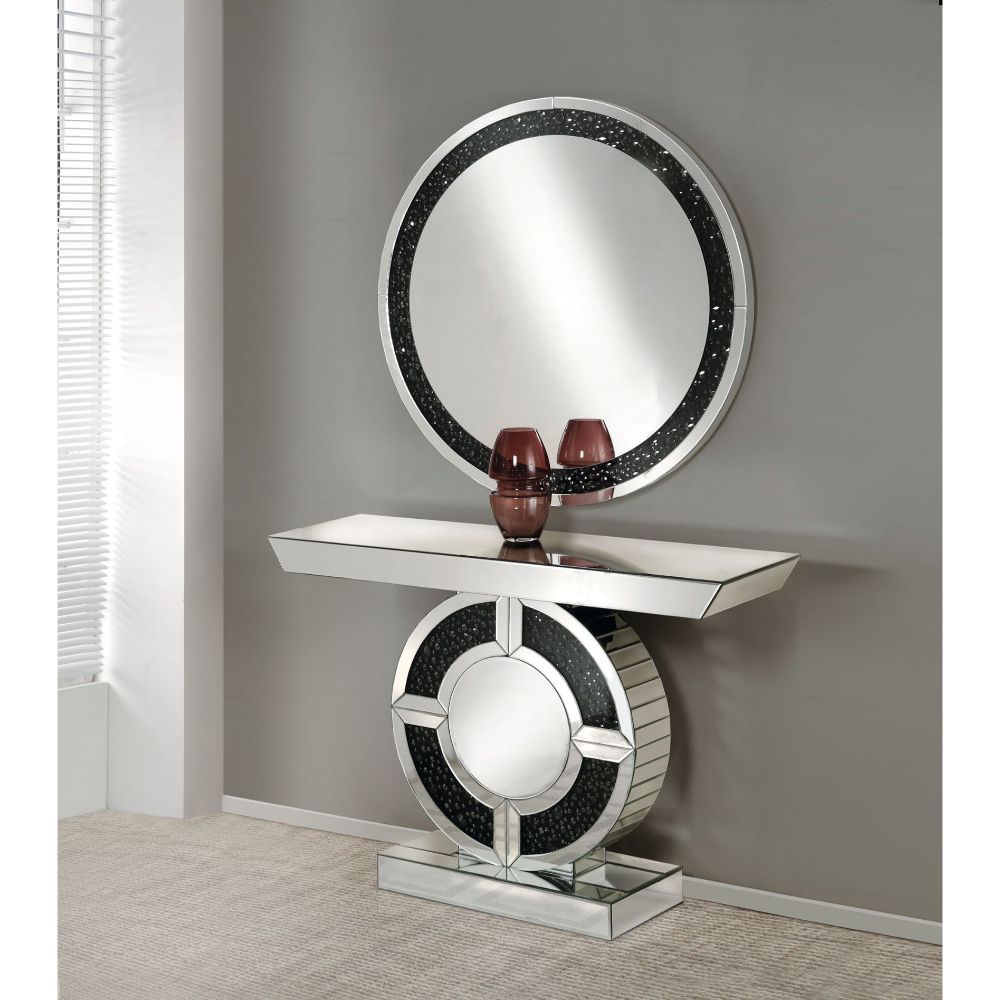 Noor - Accent Table - Mirrored & Faux Gemstones - 31