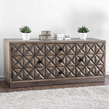 Markos - 6Tv Stand - Weathered Light Oak