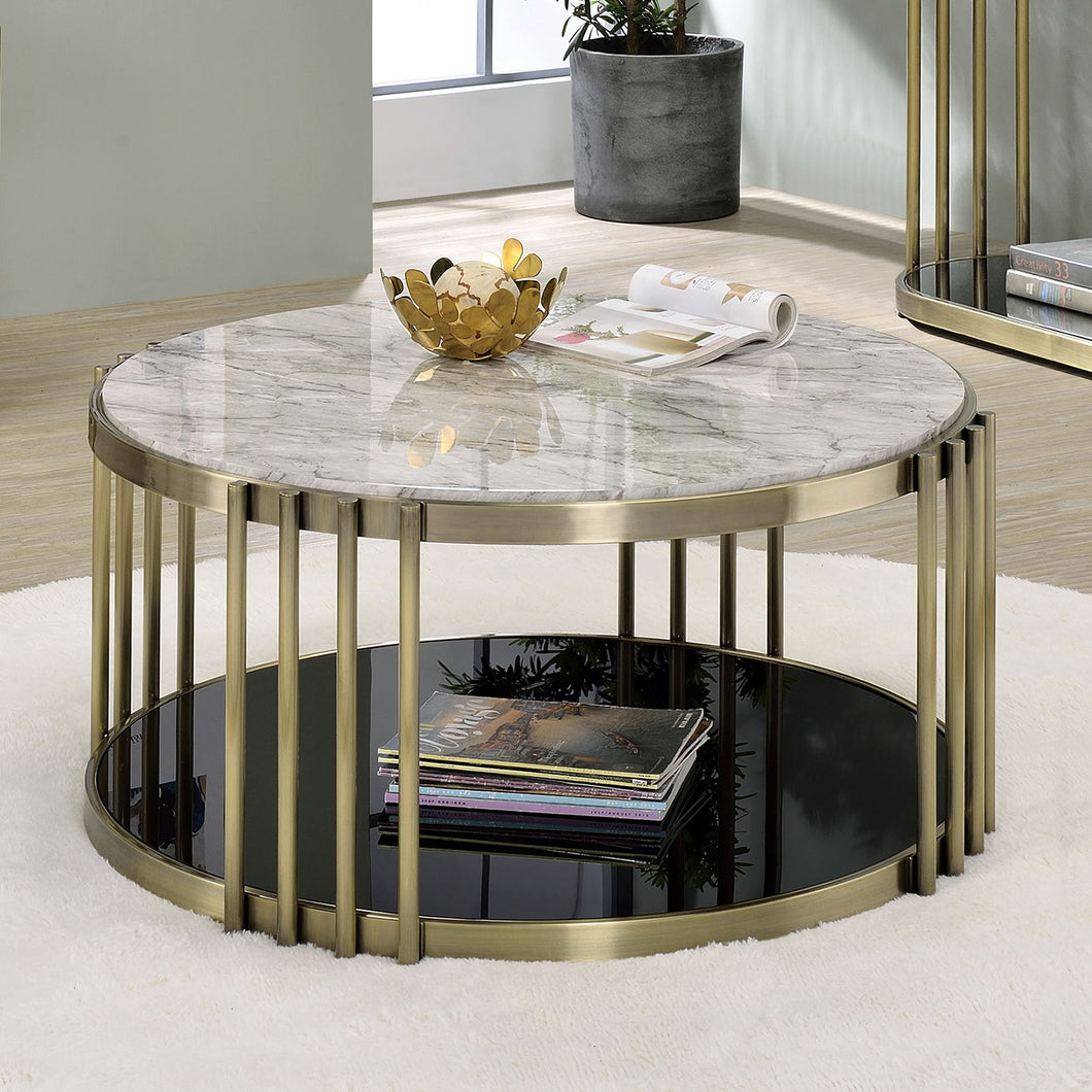 Ofelia - Coffee Table - Antique Brass / Black