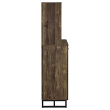 Mendoza - 2-Door Wine Cabinet - Rustic Oak Herringbone And Gunmetal