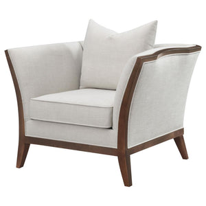 Lorraine - Upholstered Chair With Flared Arms - Beige