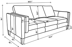 Locke - Upholstered Track Arms Sofa - Vintage Brown
