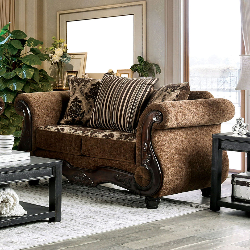 Tilde - Loveseat - Brown / Dark Walnut