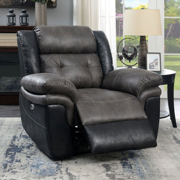 Brookdale - Power Motion Recliner - Gray / Black