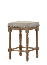 Farsiris - Stool (Set of 2) - Beige Fabric & Weathered Oak Finish