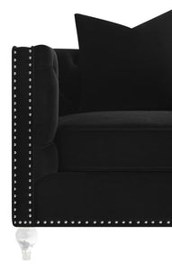 Delilah - Upholstered Tufted Tuxedo Arm Loveseat - Black