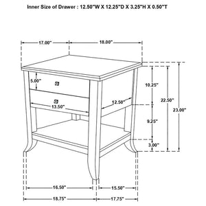 Russo - 2-Drawer Accent Table With Open Shelf - Natural Mango