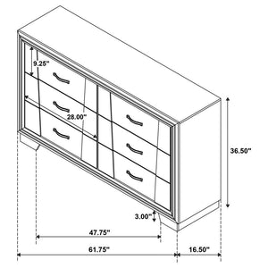 Janine - 6-Drawer Dresser - Gray