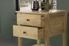 Russo - 2-Drawer Accent Table With Open Shelf - Natural Mango