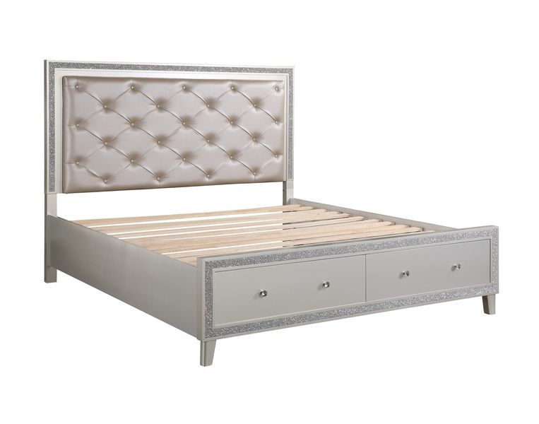 Sliverfluff - Queen Bed - PU & Champagne Finish - 60