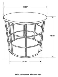 Heloisa - Round Accent Table With Marble Top - White