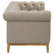 Sandrine - Button Tufted Tuxedo Arms Loveseat - Camel