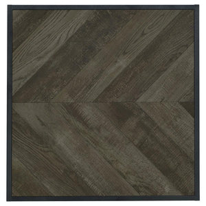 Beckley - Chevron End Table - Rustic Gray Herringbone