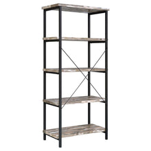 Kemper - 4-Shelf Bookcase - Salvaged Cabin and Black