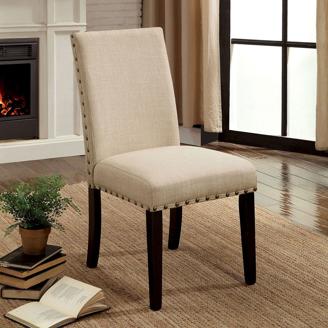 Kaitlin - Side Chair (Set of 2) - Light Walnut / Beige