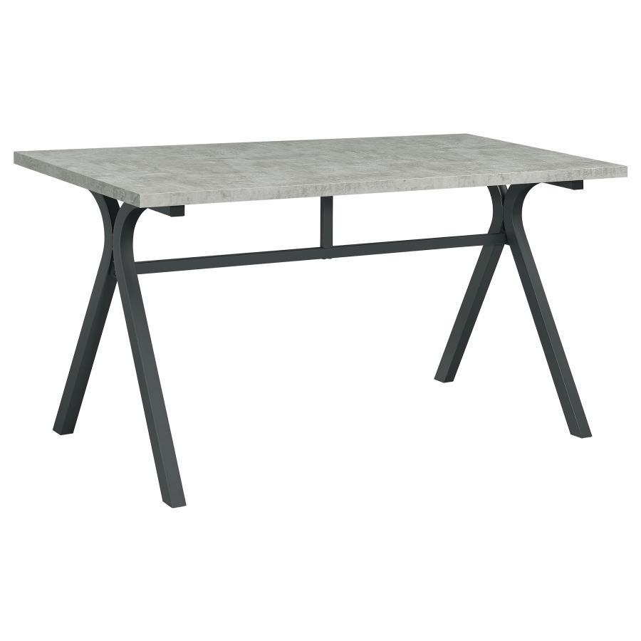 Tatum - Rectangular Writing Desk - Cement And Gunmetal