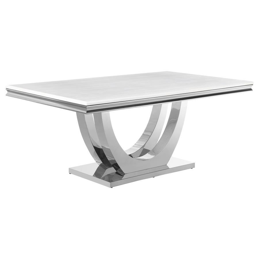 Kerwin - Rectangular Stone Top Dining Table - White