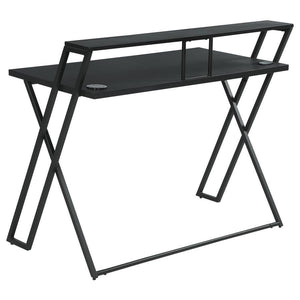 Xavier - Writing Desk With USB Ports - Black