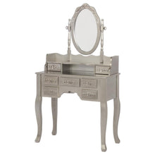 Sabrina - 2-Piece Vanity Set - Metallic Silver and White