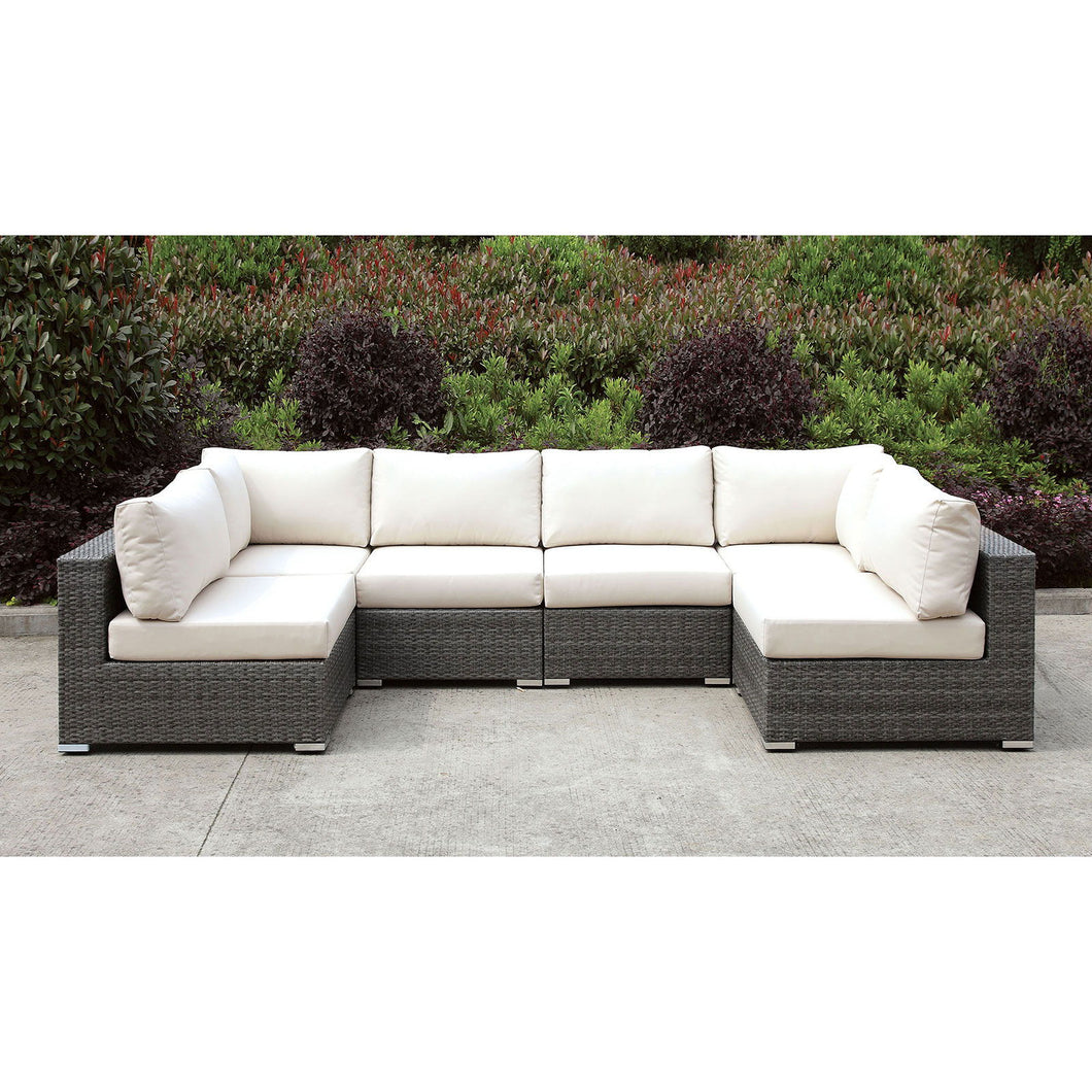 Somani - U-Sectional - Light Gray / Ivory