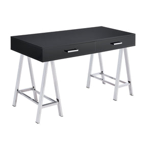 Coleen - Desk - Black High Gloss & Chrome