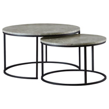 Lainey - Round 2 Piece Nesting Coffee Table - Gray And Gunmetal
