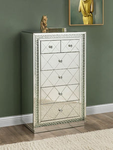 Nysa - Cabinet - Mirrored & Faux Crystals Inlay
