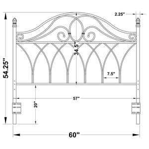 Zola - Queen / Full Metal Scroll Headboard - Brown