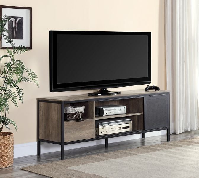 Nantan - TV Stand - Rustic Oak & Black Finish - 21