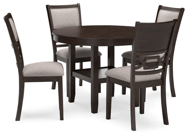 Langwest Dining Room Table Set (Set of 5) Brown