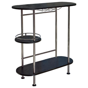 Ferguson - 3-Tier Bar Unit - Black Nickel And Black Oak