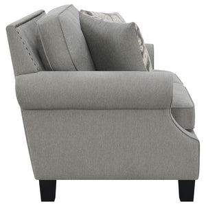 Sheldon - Upholstered Loveseat With Rolled Arms - Grey