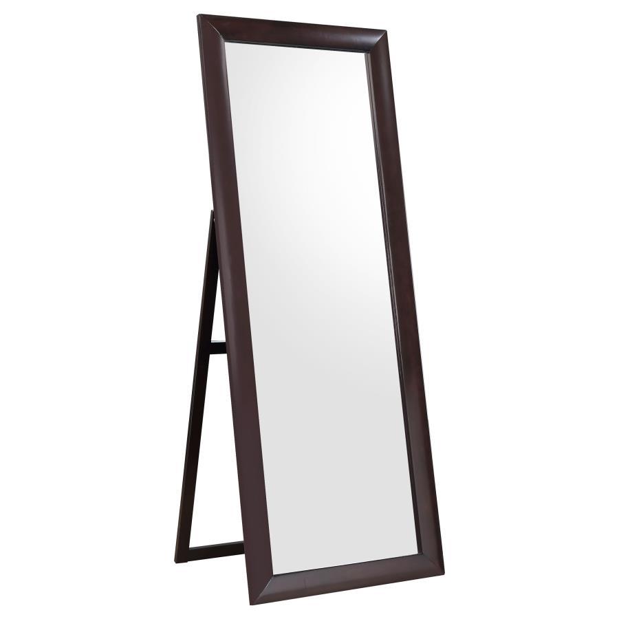 Phoenix - Wood Framed Standing Mirror - Cappuccino