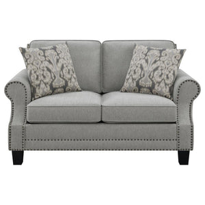 Sheldon - Upholstered Loveseat With Rolled Arms - Grey