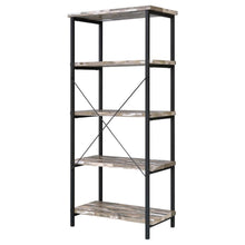 Kemper - 4-Shelf Bookcase - Salvaged Cabin and Black